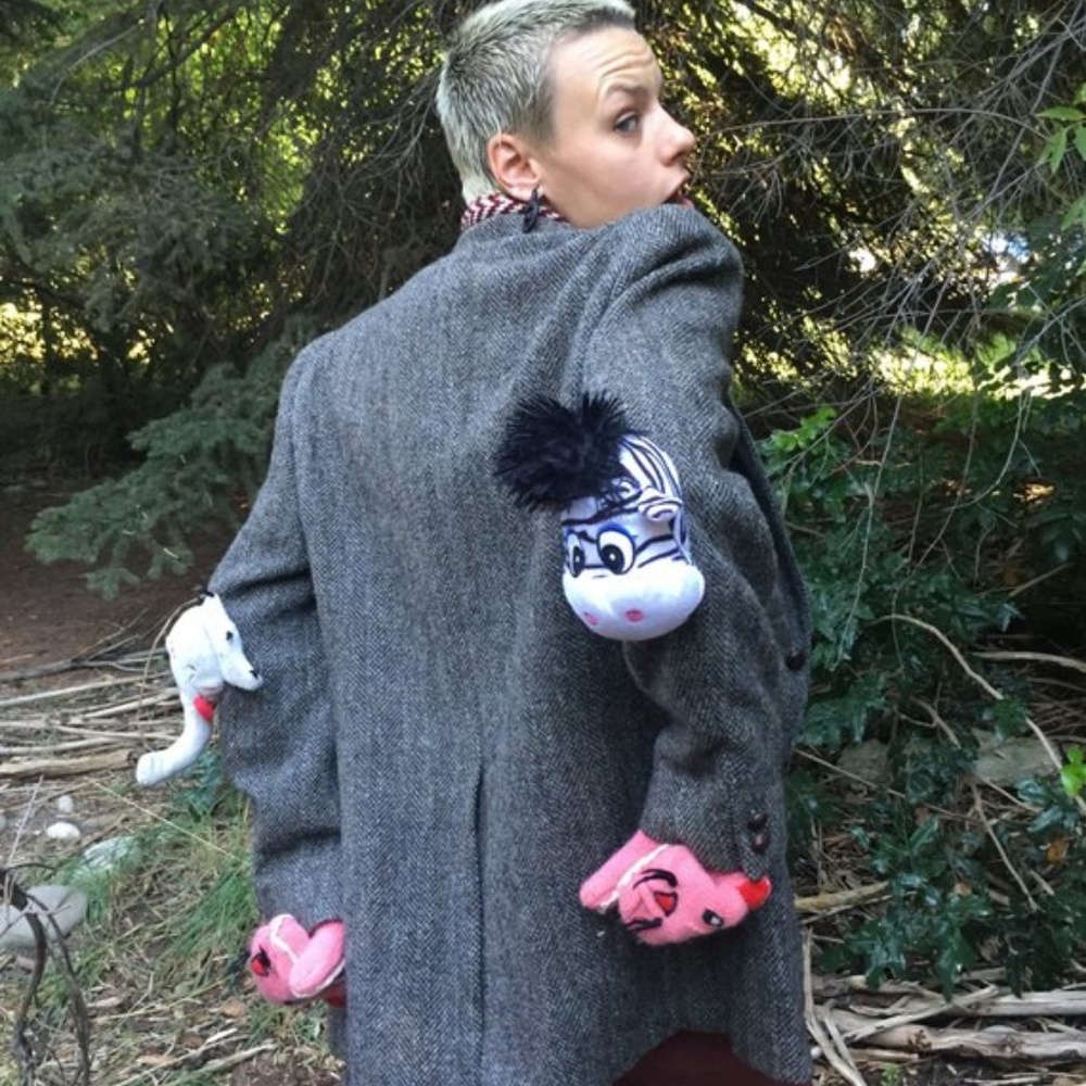 Awesome Elephant and zebra Tweed Jacket! - Picture 3 of 5